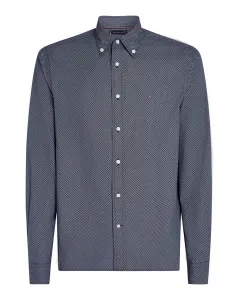 Рубашка для мужчин с принтом из поплина Tommy Hilfiger, темно-синий