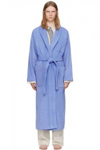 Классический халат из махровой ткани Tekla, синий