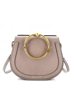 Средняя кожаная сумка-кроссбоди Nile Pre-Owned Chloe, серый