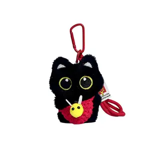 KEBO Очаровательный маленький черный котик плюшевый кулон 10см высота