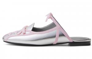 CHARLES&KEITH Серебряные противоскользящие тапочки для женщин с закрытым носком и композитной подошвой 1,8 см, цвет Silver Silver