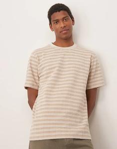 Футболка из отборного сирсакера Selected в кремовую полоску