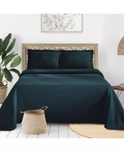 100% хлопок, всесезонный комплект из 2-х покрывал Fleur De Lis Medallion, Twin Superior, синий