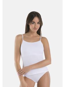 Teyli Женская хлопковая майка на тонких бретелях, модель Cami-plus белого цвета