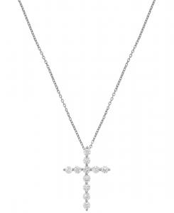 Подвеска в виде креста с бриллиантами (общий вес 0,5 карата) из белого золота 14 карат (также доступна в варианте из желтого золота 14 карат) Macy's, White Gold