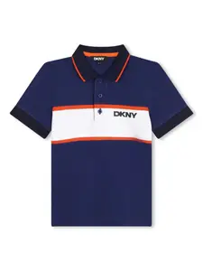 Рубашка поло в полоску с логотипом Dkny Kids, синий