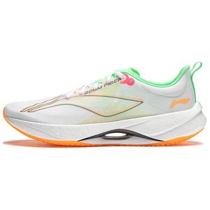 Лёгкие дышащие устойчивые к истиранию кроссовки для бега с амортизацией LiNing Super Light 21 мужские бело-зелёно-оранжевые