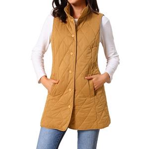 Женская удлиненная безрукавка на пуговицах с воротником-стойкой Inspire Chic, Brown