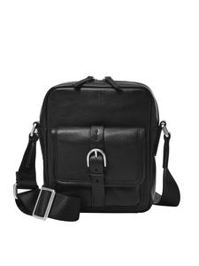 Мужская черная кожаная сумка через плечо Fossil со встроенным отделением для смартфона (MBG9600001)