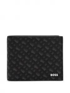 Кошелек с тиснением логотипа Boss, черный