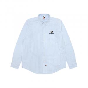 Рубашка с нашивкой логотипа A Bathing APE и полосками Aape, синий