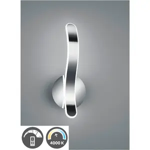 REALITY Светильник LED настенный Parma LED-панель 1 шт. Нейтрально-белый настенный светильник с непрямым освещением, нейтрально-белый 4000K, 11 Вт, диммируемый Reality Leuchten, хром