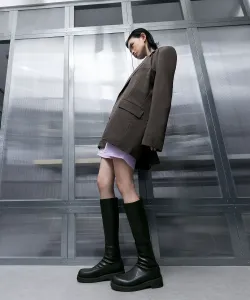 Длинные сапоги на толстой подошве Charles & Keith, цвет Black