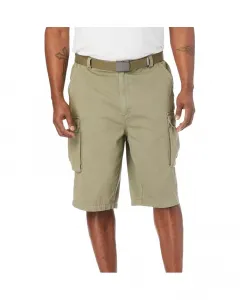 Большие и высокие 12" шорты карго с боковой резинкой и ремнем из твила KingSize, зеленый