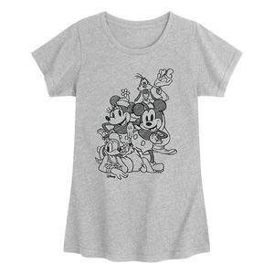 Футболка с принтом Mickey & Friends для девочек 7-16 лет Disney, Heather Gray