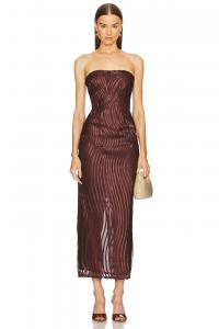 Платье миди x revolve опалового цвета Michael Costello, коричневый