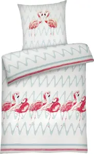 Постельное белье из сирсакера 135x200 Летнее постельное белье Фламинго Пододеяльник Фламинго 135 x 200 - Не требует глажки Carpe Sonno