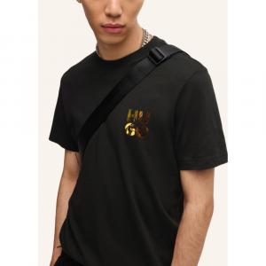 Футболка Hugo Men's Diridumti Square Logo Crew Neck, черная Hugo Boss