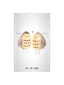 Mr. & Mrs. Panda Махровое полотенце с изображением совы, без надписи, белого цвета