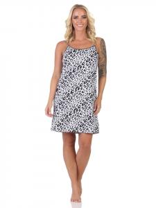 Ночная рубашка на тонких бретельках с анималистичным принтом, размер 125 215 444, серого цвета NORMANN