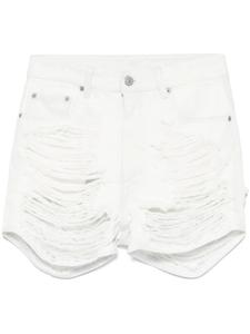 MM6 Maison Margiela джинсовые шорты с потертостями, белый