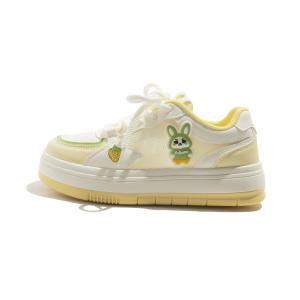 Meakkea устойчивые к истиранию, легкие и дышащие лоу-топ скейтборд кроссовки женские MEAKKEA, желтый