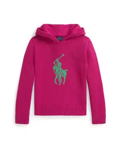Детская толстовка с капюшоном Big Pony для девочек 7-16 лет Polo Ralph Lauren, розовый