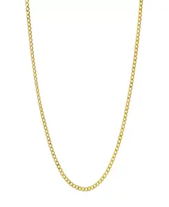 Плоское кубинское ожерелье унисекс с покрытием из 14-каратного золота Steeltime, gold