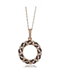 Ожерелье Suzy Levian из стерлингового серебра с переплетенными кругами из кубических цирконий Suzy Levian New York, brown