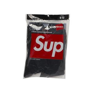 Носки Supreme x Hanes Crew (4 шт.), Черные