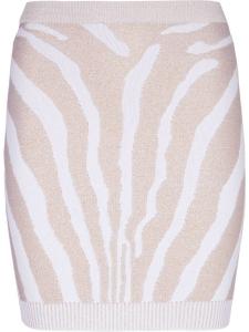 Balmain zebra-print mini skirt, нейтральный цвет