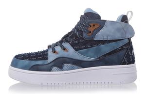 LINING YOUNG Детские кроссовки для скейтбординга с нескользящей амортизацией и высоким берцем, синие, для подростков