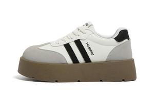 HUANQIU Женские легкие низкие скейтерские кроссовки Coverage Height Increasing белые черные