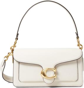 Сумка на плечо Taby из полированной кожи Pebble 26 COACH, цвет Chalk