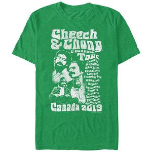 Мужская футболка с рисунком Cheech & Chong Canada Tour Licensed Character, цвет Kelly