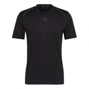 Футболка Men's adidas Solid Color Logo Printing Round Neck Hygroscopic Quick Dry Sports Short Sleeve Black T-Shirt, черный