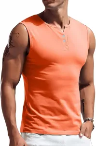 Мужская майка-поло V-образного выреза без рукавов Henley для фитнеса и спортзала evzosrz