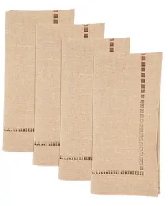 Салфетка с ажурной строчкой, вырезанная лазером, набор из 4 шт. Saro Lifestyle, natural