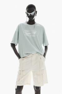 Хлопковые шорты карго H&M, бежевый