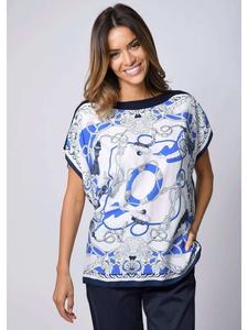 Alba Moda Пляжная рубашка с морским рисунком белого цвета