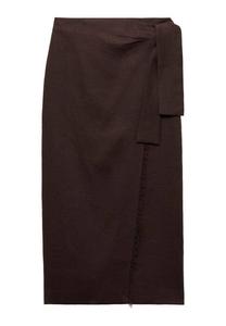 Юбка с запахом PAREO Mango, коричневый