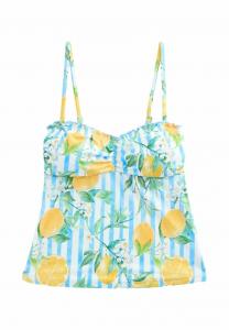 Топ бикини Next BANDEAU TANKINI, White/Blue Stripe Lemon Print/White