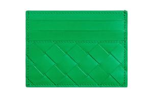 Кожаный картхолдер мужской попугай зеленый Bottega Veneta