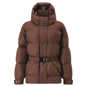 Пуховик женский с капюшоном утепленный Ellesse, темно-коричневый