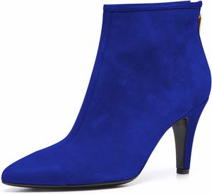 Женские ботильоны YDN с заостренным носком, на щиколотку, с задней молнией, нарядные короткие ботинки, на среднем каблуке «китен», размеры 4-15 США, Blue