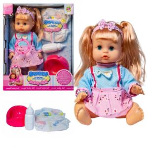 Кукла в розовом платье с тремя аксессуарами - разговаривает, смеется и писает. Kathay-Haster