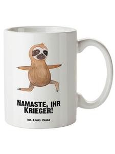 Кружка для йоги Ленивец большого размера с надписью белого цвета Mr. & Mrs. Panda