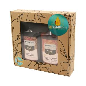 Набор шелковый шампунь + кондиционер для волос с шелком Arganicare