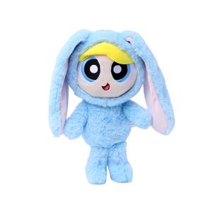 Мягкая игрушка Powerpuff Girls Characters Cute Flower Fuzzy Bubbles, Rabbit Costume Style Dolls, высота 28 см HUGKIS