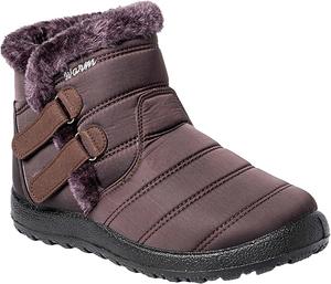 Женские зимние ботинки oiangi, модные, с круглым носком, сохраняют тепло, ботильоны на липучке с плюшевой подкладкой, плоские, удобные, для повседневной носки на улице, Brown